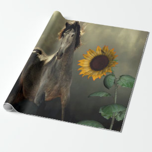 Sunflower Horse Matte Wrapping Paper