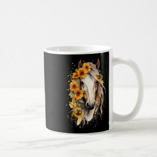 Sunflower Horse Portrait Equestrian Cowgirl Horseb Coffee Mug