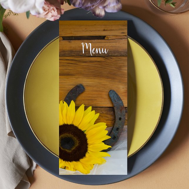 Sunflower Horseshoe Country Western Wedding Menu (Creator Uploaded)