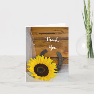 Sunflower Horseshoe Western Bridesmaid Thank You
