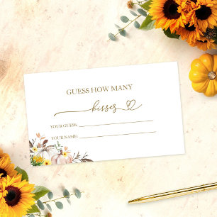Sunflower How Many Kisses Guessing Game Card
