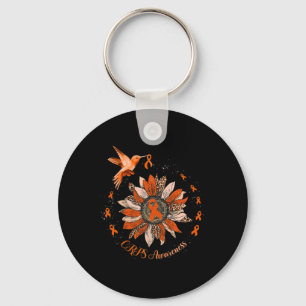 Sunflower Hummingbird Orange Ribbon Crps Warrior Key Ring