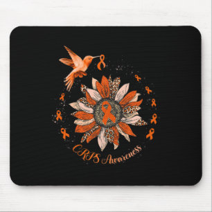 Sunflower Hummingbird Orange Ribbon Crps Warrior  Mouse Mat