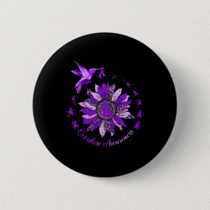 Sunflower Hummingbird Purple Ribbon Overdose Warri 6 Cm Round Badge