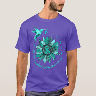 Sunflower Hummingbird Ribbon Interstitial Cystitis T-Shirt