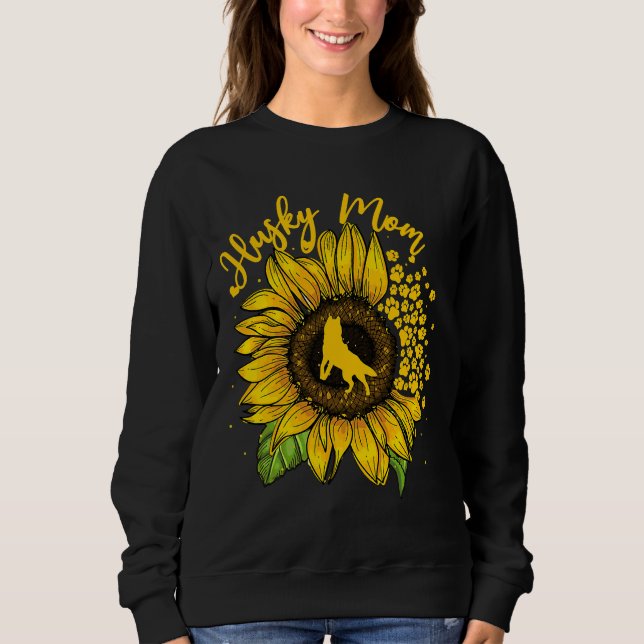 Sunflower Husky Mum Dog Sweatshirt (Front)