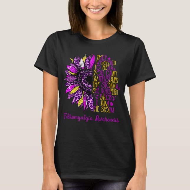 Sunflower I Am The Storm Fibromyalgia Awareness T-Shirt (Front)