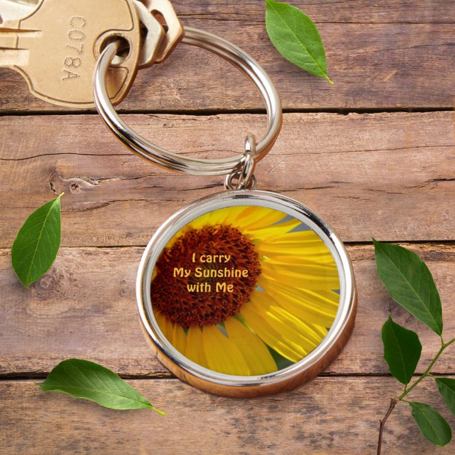 Sunflower I Carry My Sunshine with Me Key Ring (Creator Uploaded)