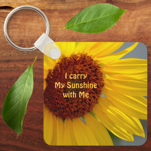 Sunflower I Carry My Sunshine with Me Personalised Key Ring