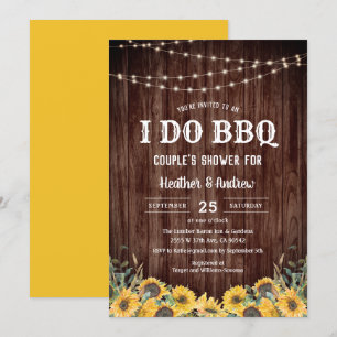 Sunflower I Do BBQ Couple Shower Engagement Invitation