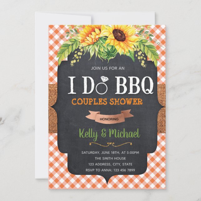 Sunflower I DO bbq invitation (Front)
