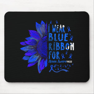 Sunflower I Wear Blue Ribbon for Ataxia Awareness  Mouse Mat