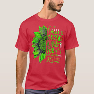 Sunflower I Wear Green Ribbon for Liver Cancer Awa T-Shirt