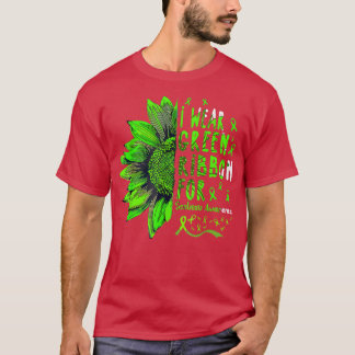 Sunflower I Wear Green Ribbon for Scoliosis Awaren T-Shirt