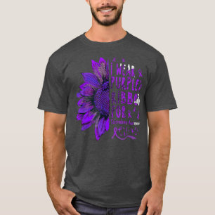 Sunflower I Wear Purple Ribbon for Scleroderma Awa T-Shirt