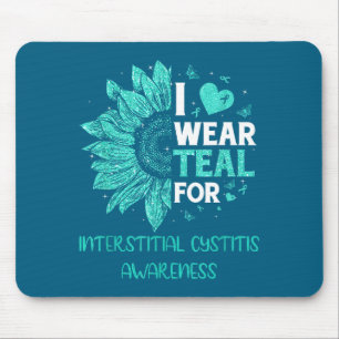 Sunflower i wear teal ribbon interstitial cystitis mouse mat