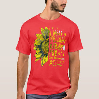 Sunflower I Wear Yellow Ribbon for Spina Bifida Aw T-Shirt