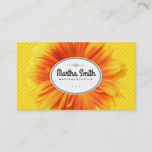 Sunflower II   Yellow Stripes Business Card