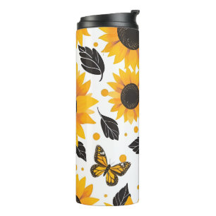 Sunflower Illustration Thermal Tumbler