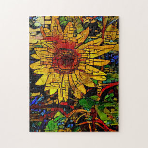 Sunflower in a field photo jigsaw puzzle