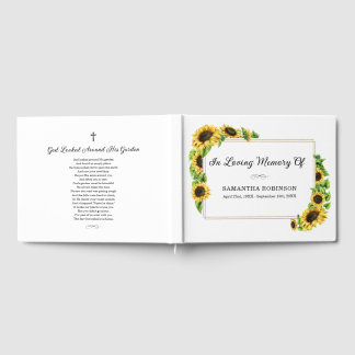 Sunflower In Loving Memory Memorial Guest Book