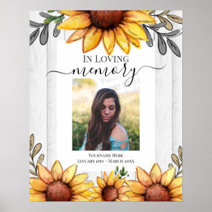 Sunflower In Loving Memory Photo Poster