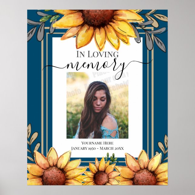 Sunflower In Loving Memory Photo Poster (Front)