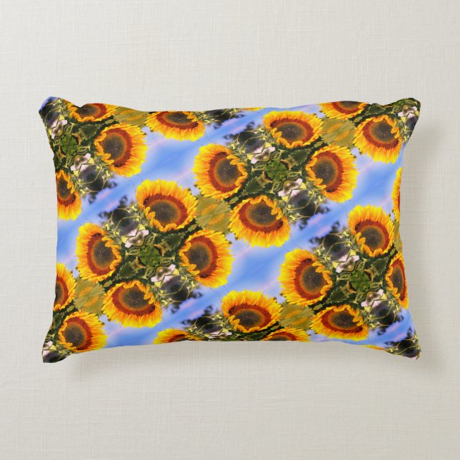 Sunflower In Sunshine Abstract Art Pattern  Decorative Cushion (Front)