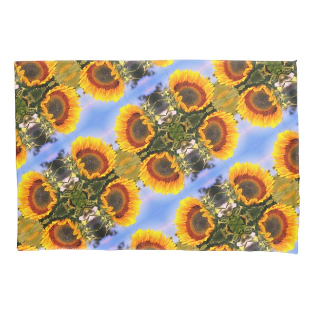Sunflower In Sunshine Abstract Art Pattern Pillowcase (Front)