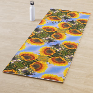 Sunflower In Sunshine Abstract Art Personalised Yoga Mat