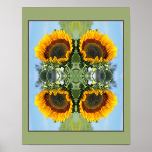 Sunflower In Sunshine Abstract Flower Art Poster