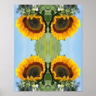 Sunflower In Sunshine Abstract Flower Art Poster