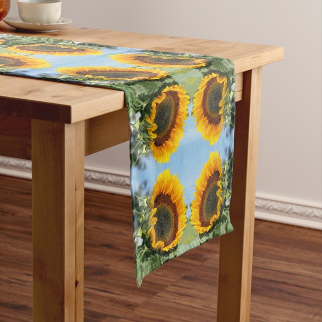Sunflower In Sunshine Abstract Flower Art       Short Table Runner (In Situ)