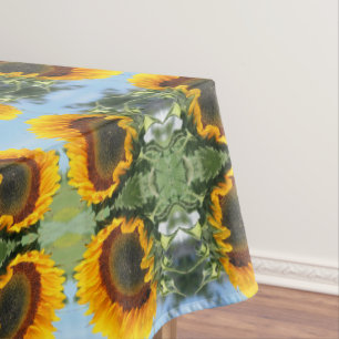 Sunflower In Sunshine Abstract Flower Art Tablecloth