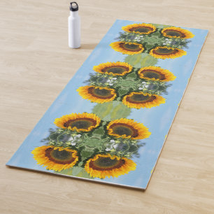 Sunflower In Sunshine Abstract Flower Art  Yoga Mat