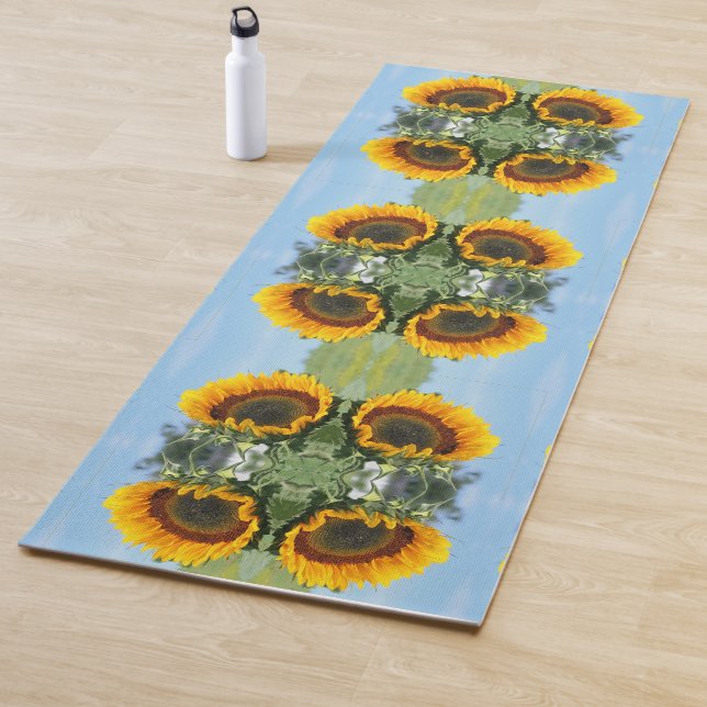 Sunflower In Sunshine Abstract Flower Art  Yoga Mat (In Situ)