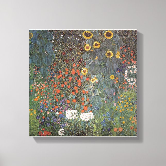 Sunflower in the garden Gustav Klimt art nouveau Canvas Print (Front)