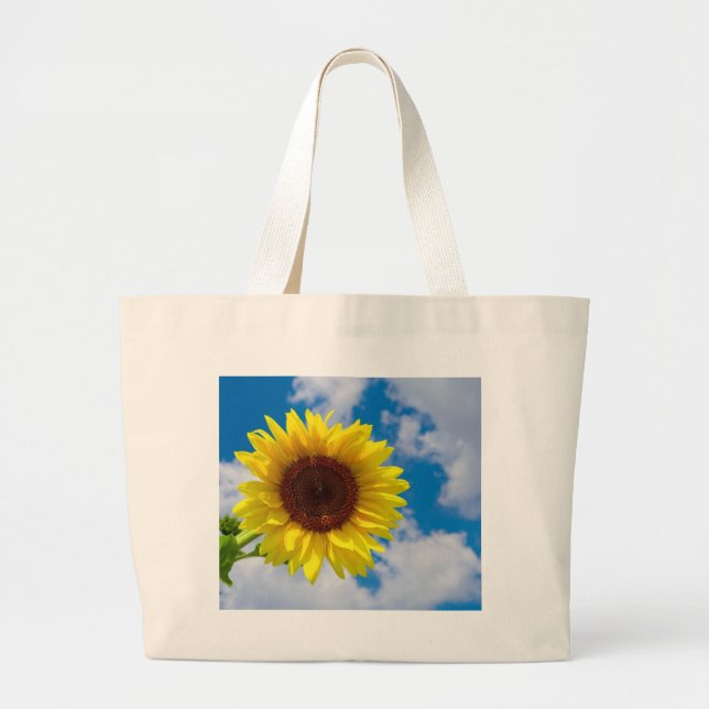 Sunflower in the Sky Large Tote Bag (Front)