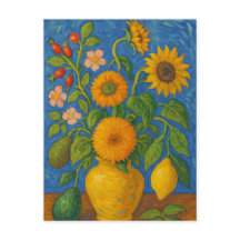 Sunflower in vase Postcard