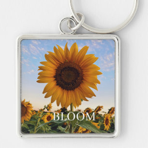 Sunflower Inspiration - Bright Summer Floral Art Key Ring