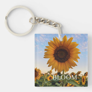 Sunflower Inspiration - Bright Summer Floral Art Key Ring