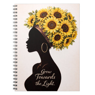 Sunflower Inspirational Black Woman Floral Journal