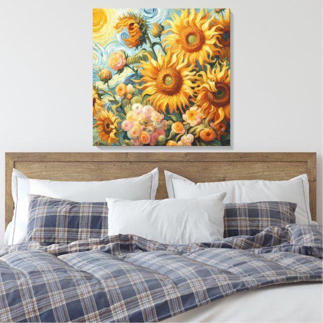 Sunflower Inspirations Canvas Print (Insitu(Bedroom))