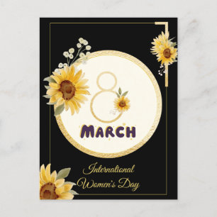 sunflower international Women's Day 2025 March 8 Invitation Postcard