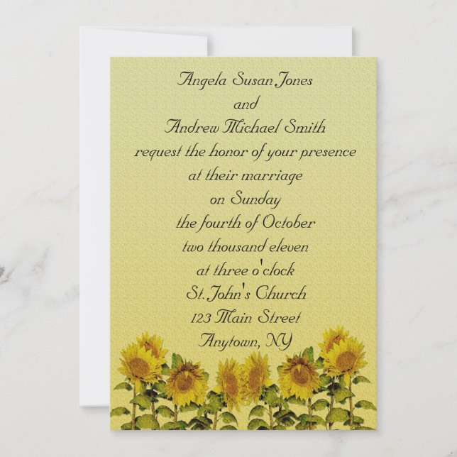 Sunflower Invitation (Front)