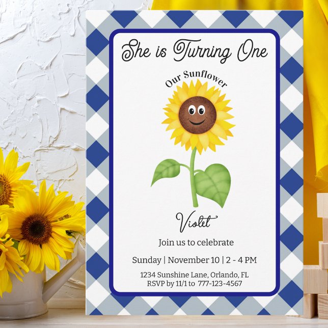 Sunflower Invitation Kids 1st Birthday Party (Creator Uploaded)