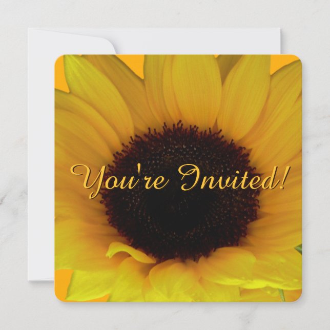 Sunflower Invitation Personalise Flower RSVP Card (Front)