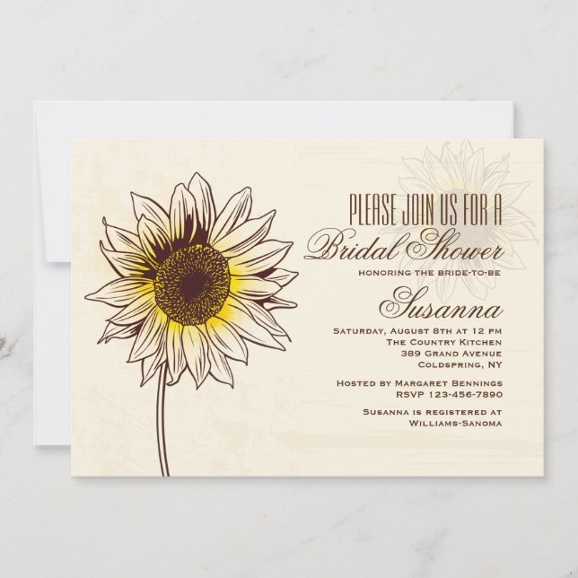 Sunflower Invitations (Front)