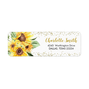 Sunflower is on the way Baby Shower Address Label