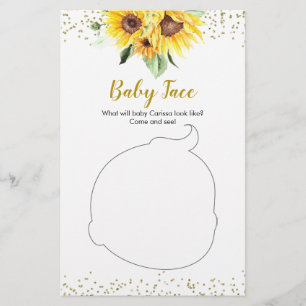 Sunflower is on the way Baby Shower Baby Face